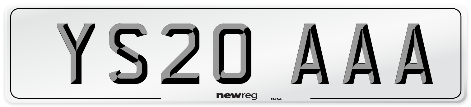 YS20 AAA Number Plate from New Reg